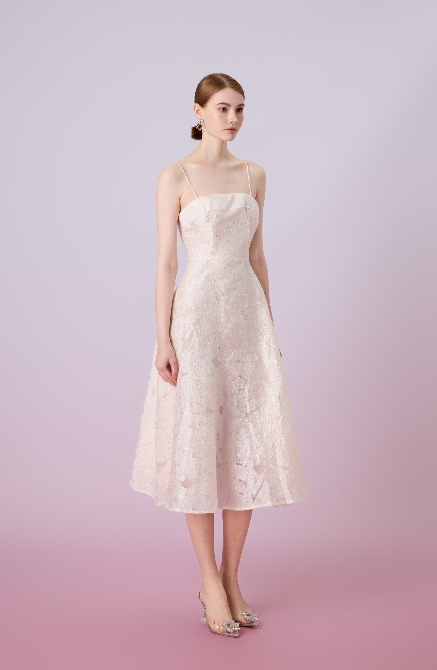 Graciella Beige Lace Long Dress
