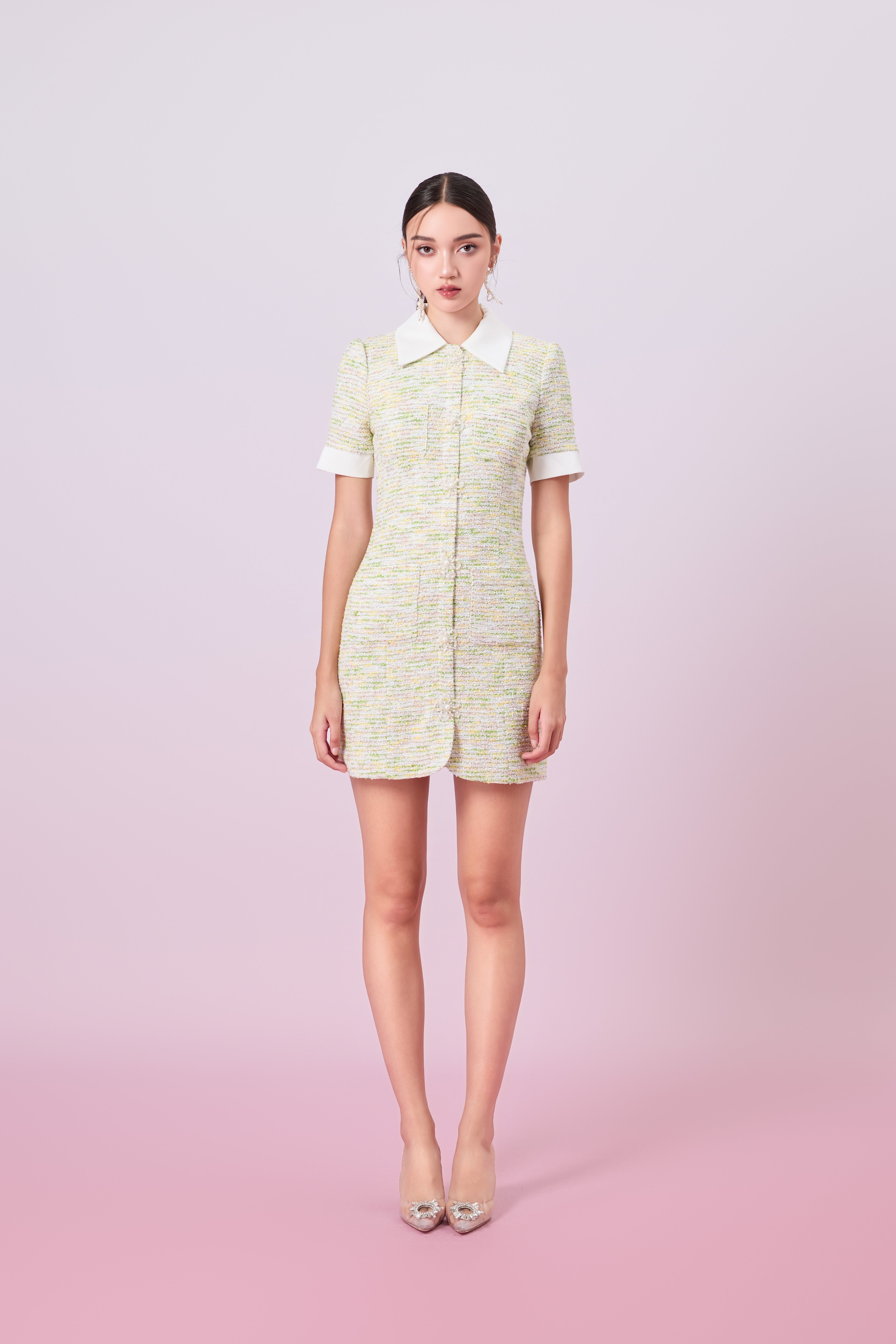 Gitana Green Tweed Dress - Nimisski