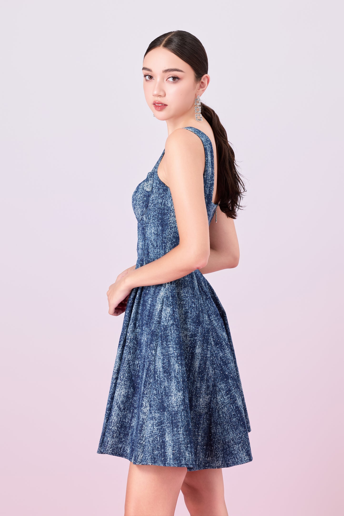 Jacqueleen Twinkle Dark Blue Strap Dress