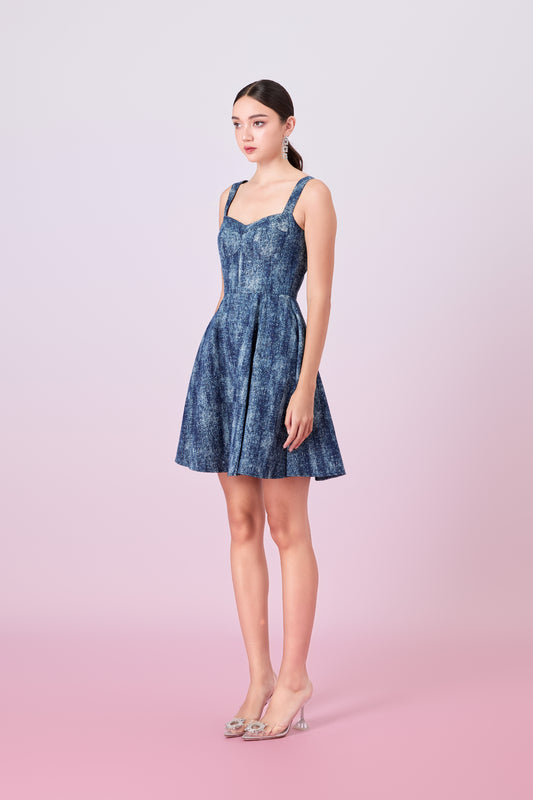 Jacqueleen Twinkle Dark Blue Strap Dress