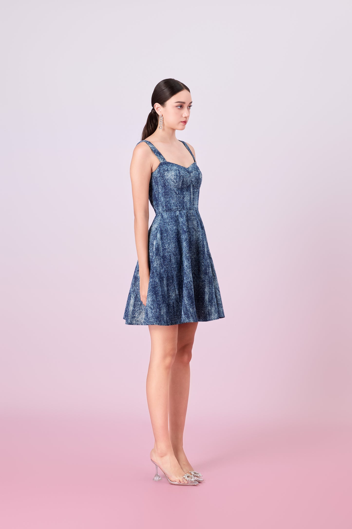 Jacqueleen Twinkle Dark Blue Strap Dress