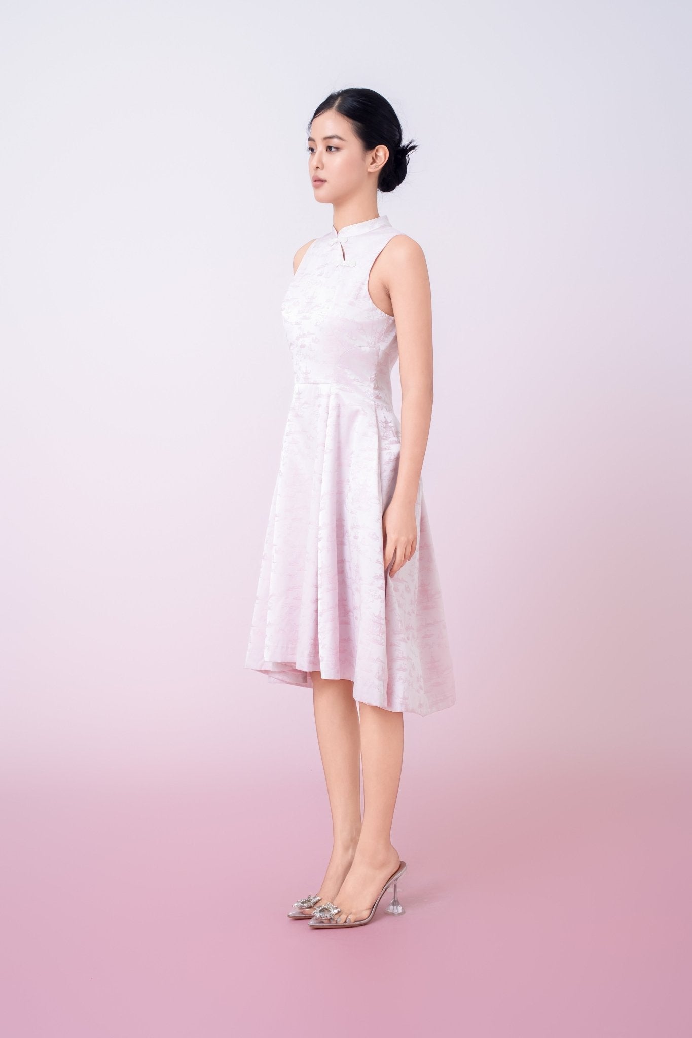 Joliette Pink Modern A - Line Cheongsam Dress - Nimisski