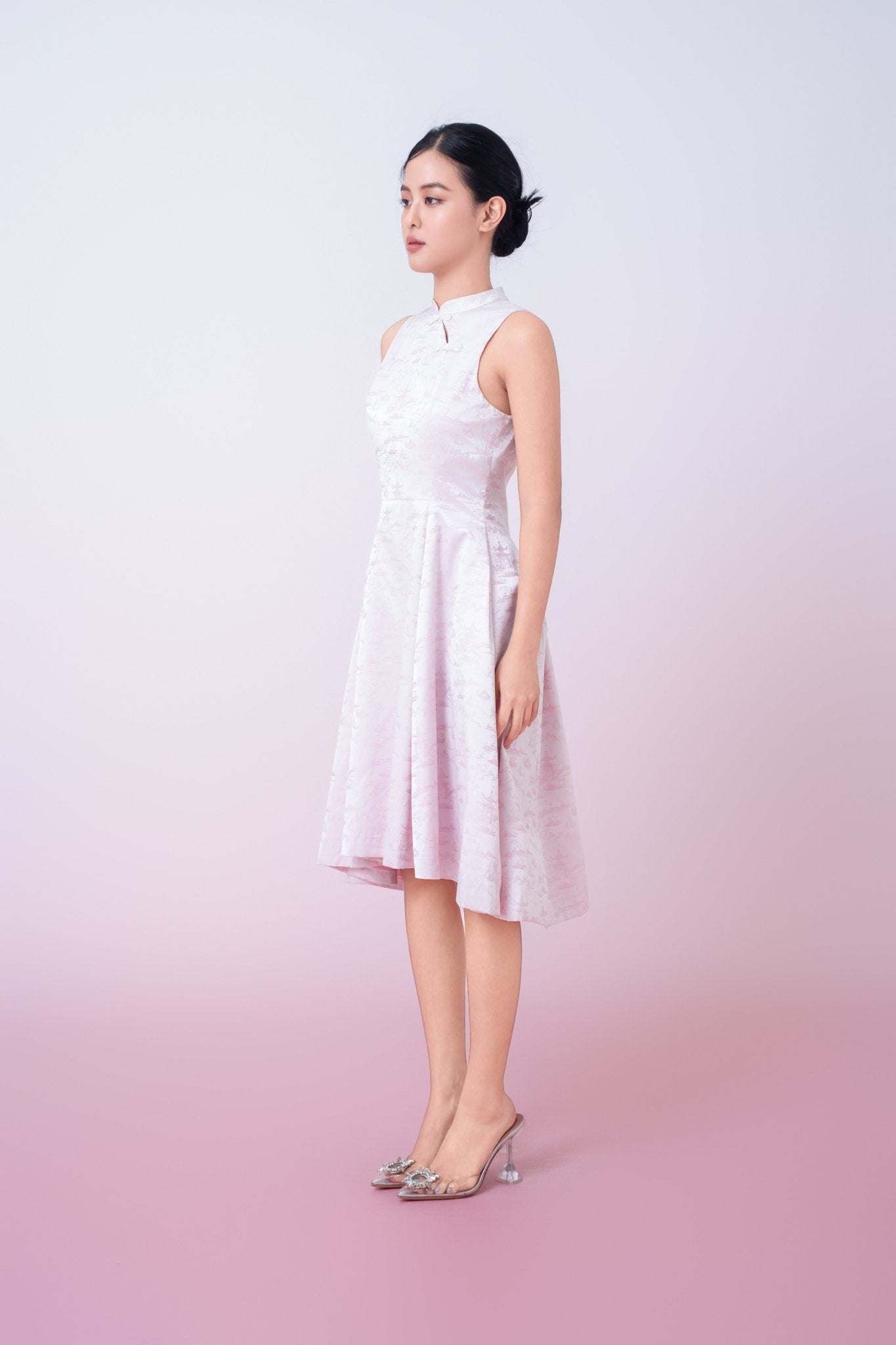 Joliette Pink Modern A - Line Cheongsam Dress - Nimisski