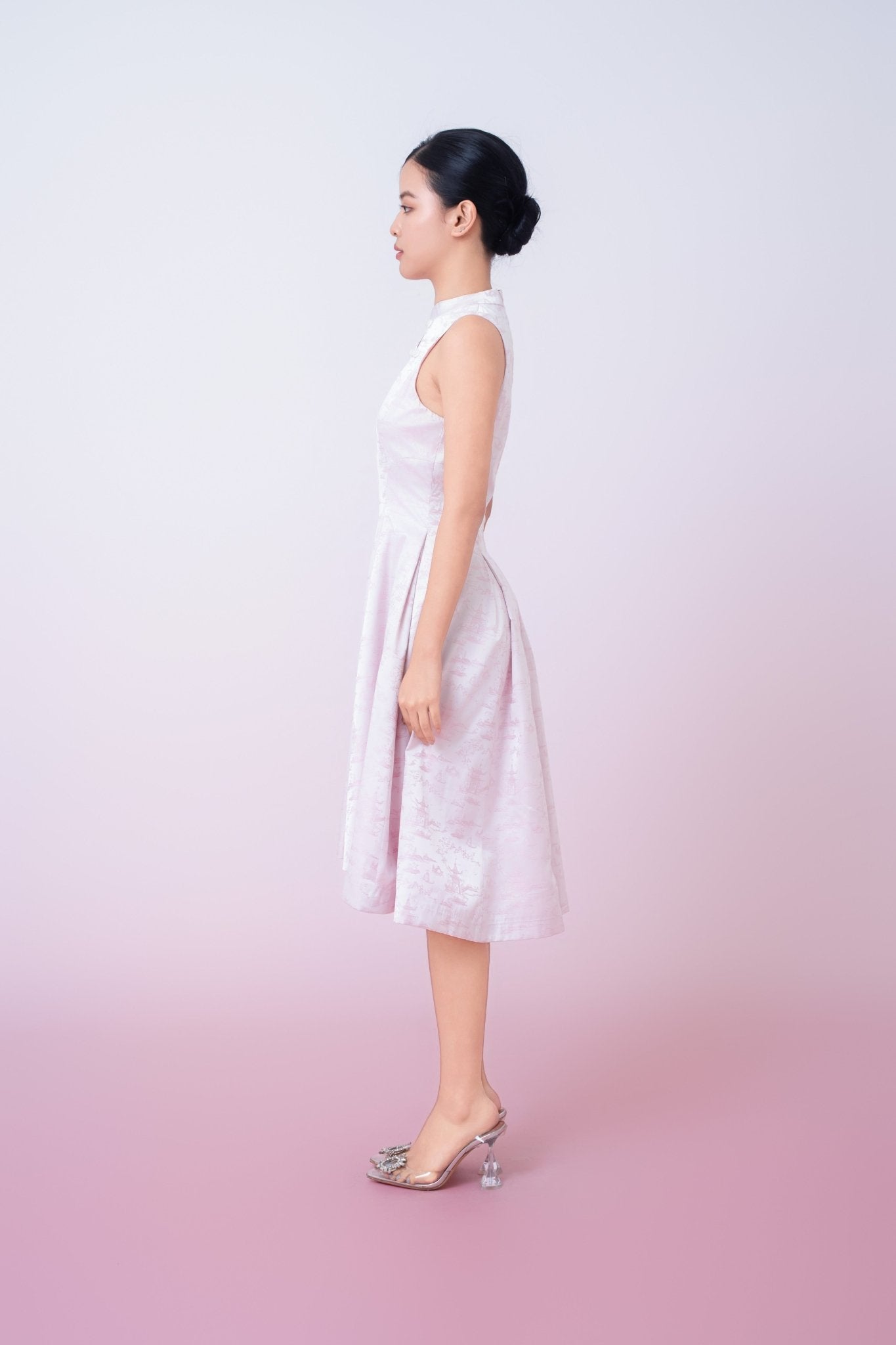 Joliette Pink Modern A - Line Cheongsam Dress - Nimisski