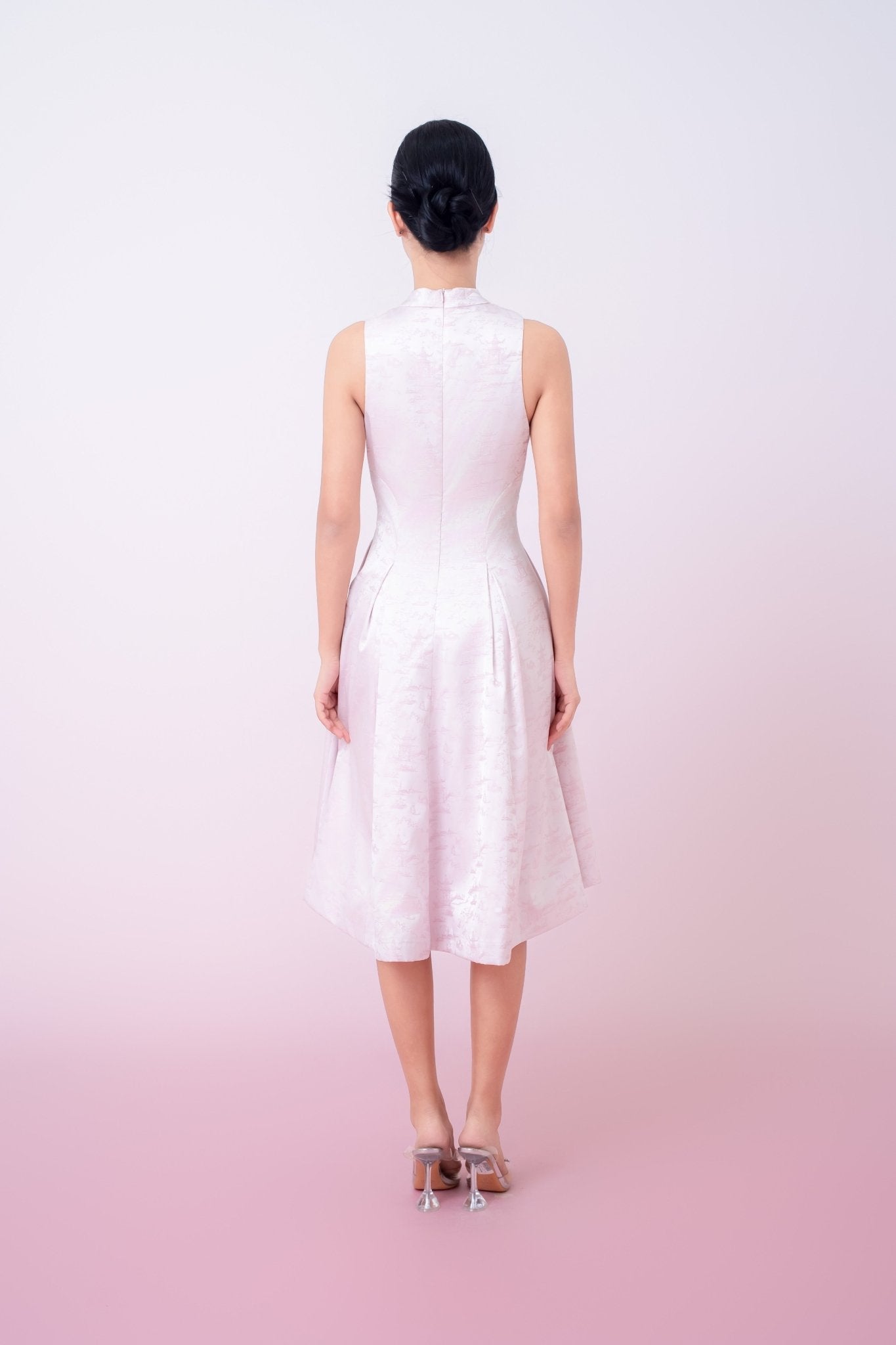Joliette Pink Modern A - Line Cheongsam Dress - Nimisski