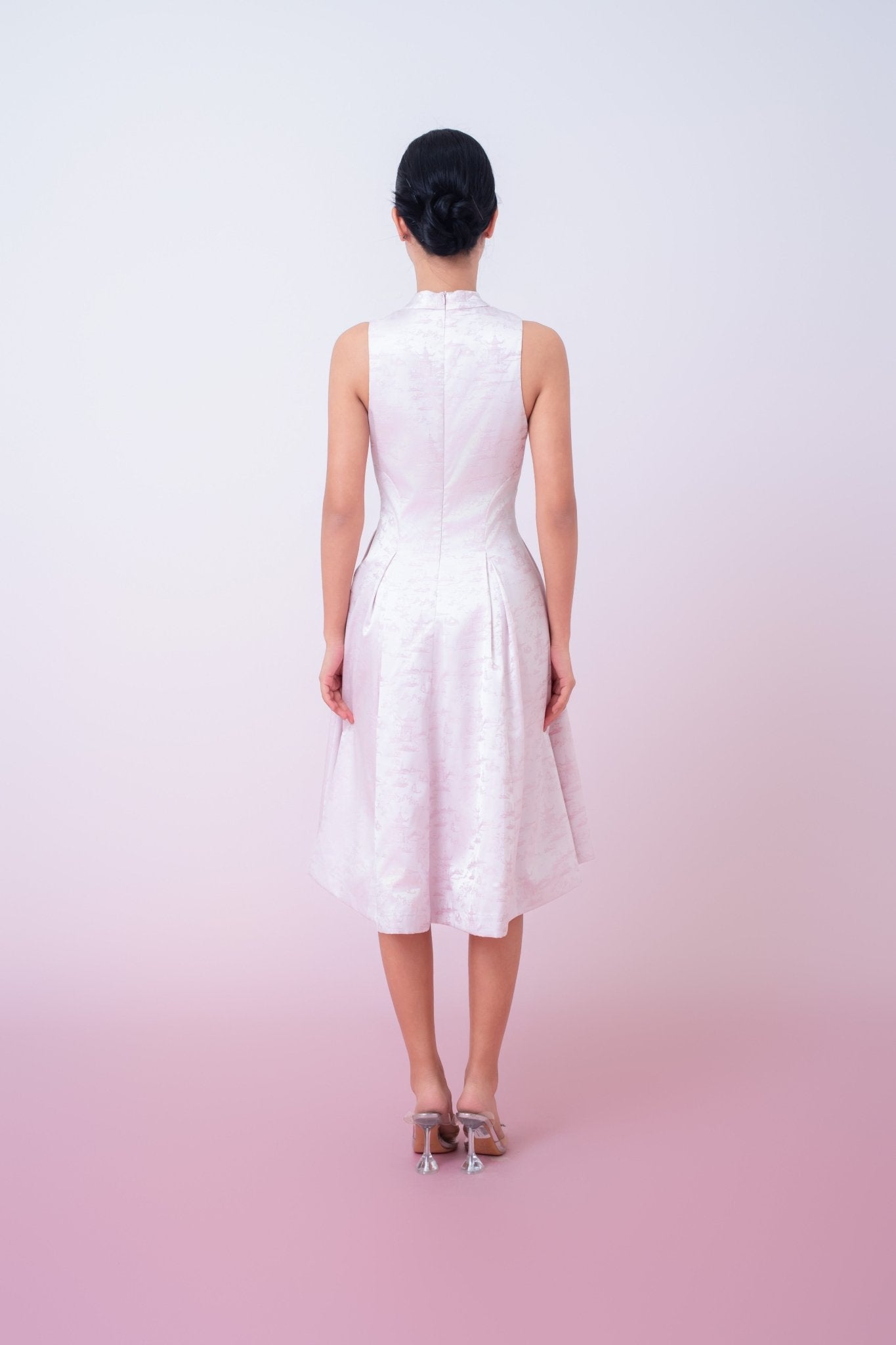 Joliette Pink Modern A - Line Cheongsam Dress - Nimisski
