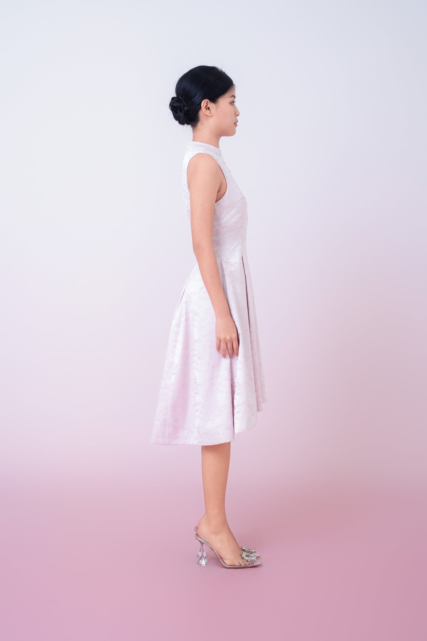 Joliette Pink Modern A - Line Cheongsam Dress - Nimisski