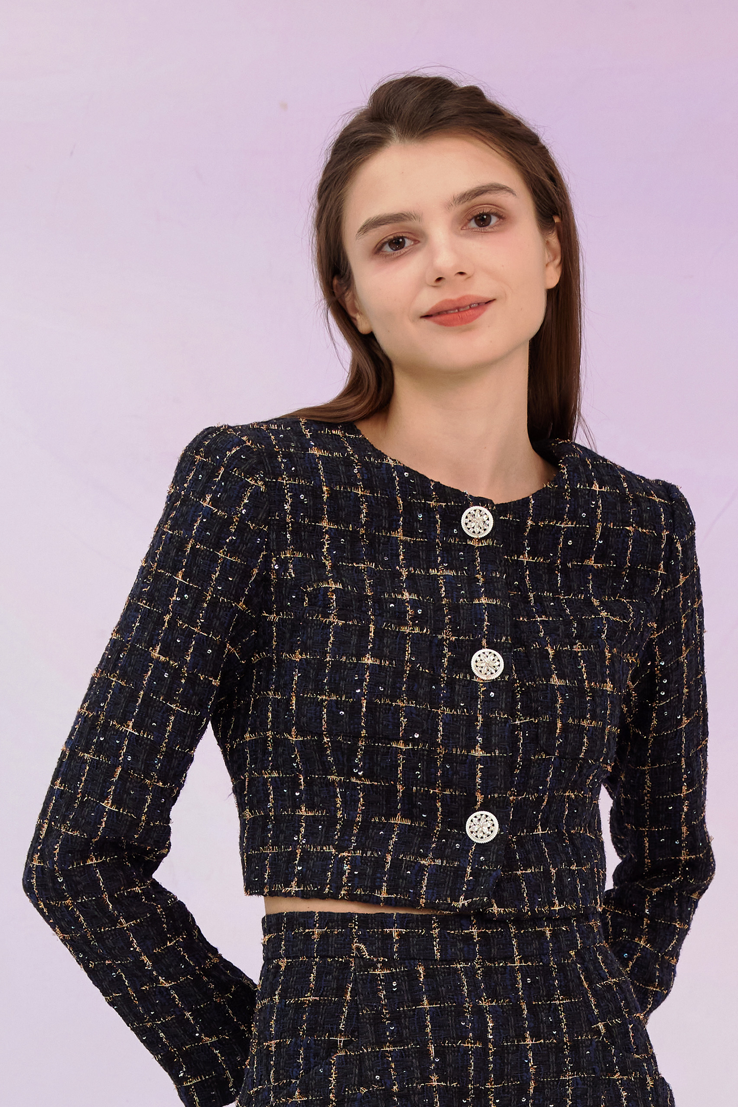 Gillianna Dark Blue Tweed Jacket