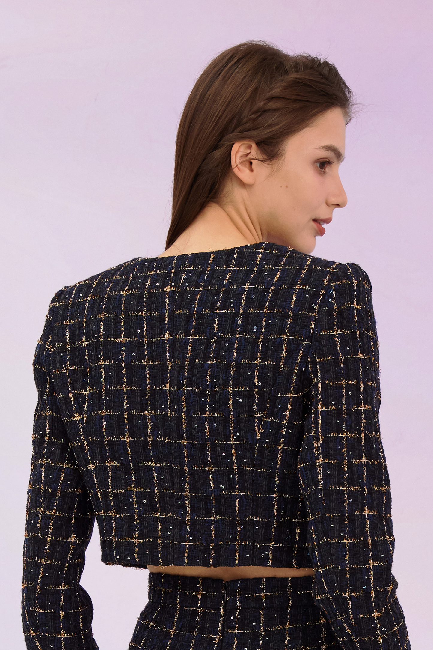 Gillianna Dark Blue Tweed Jacket