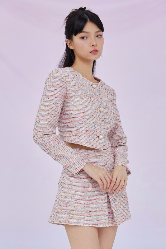 Gillianna Pink Tweed Jacket