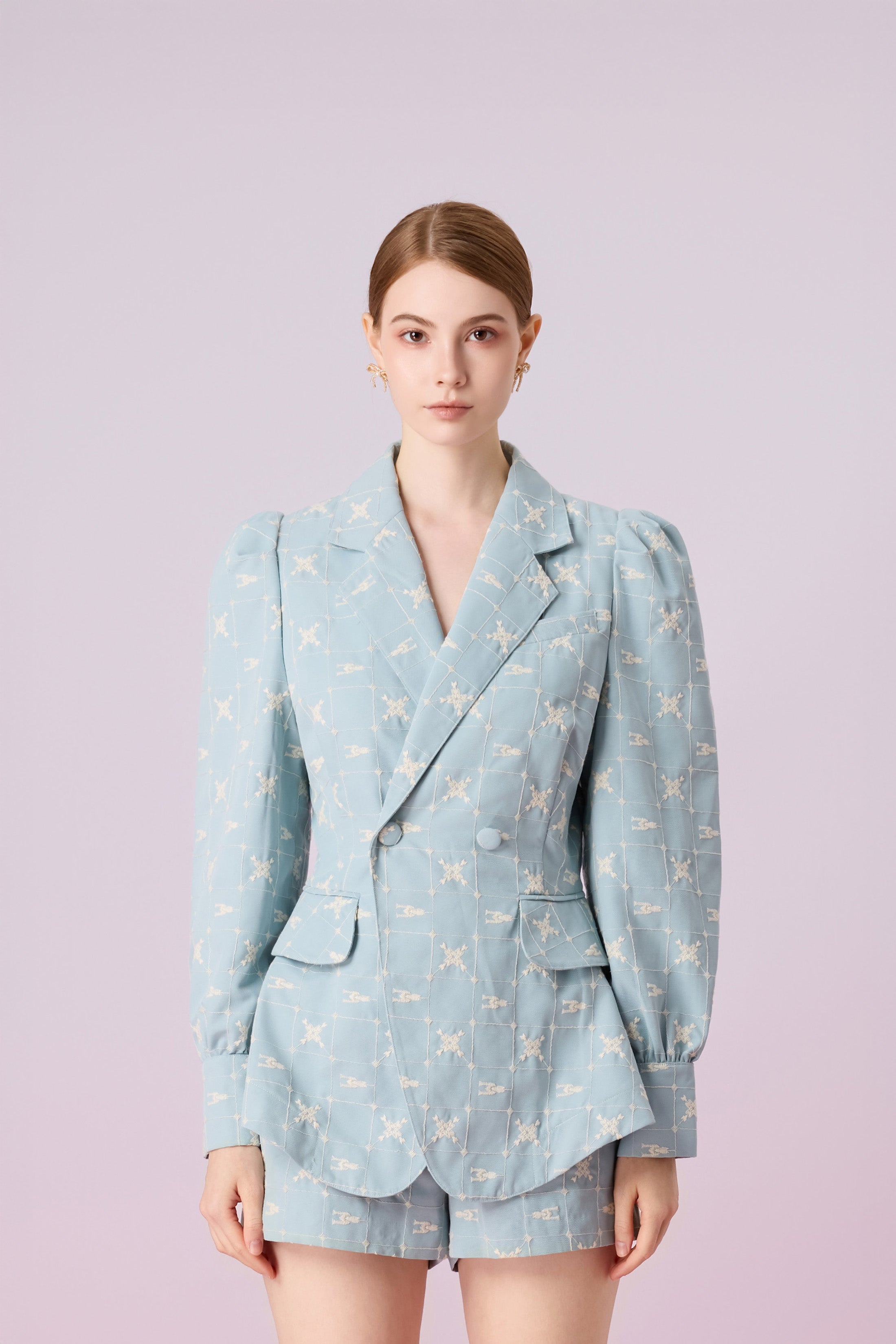 Jackalin Light Blue Single Breasted Blazer