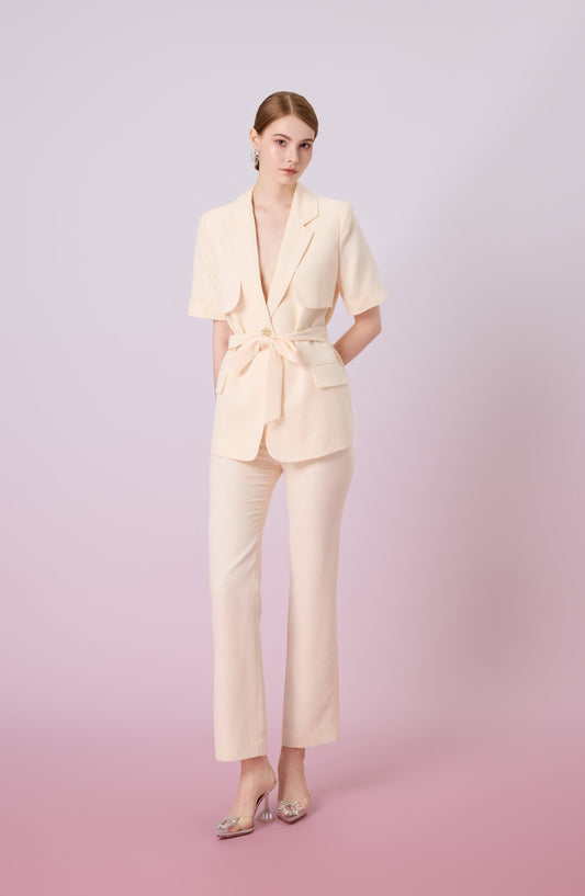 Gavrila Cream Straight Pants - Nimisski