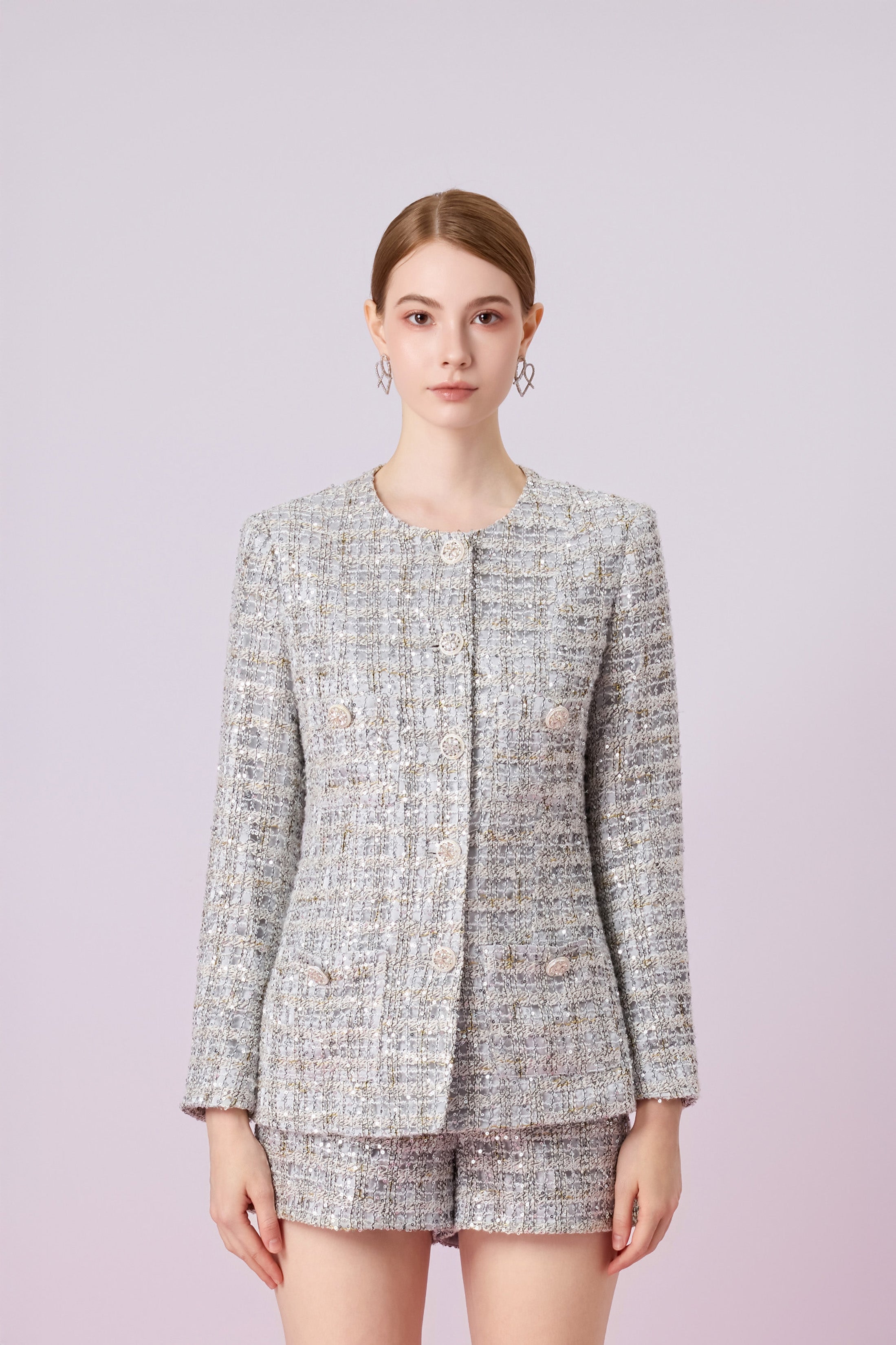Jennavieve Silver Sequin Blazer