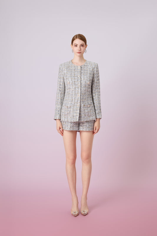 Jennavieve Silver Sequin Blazer