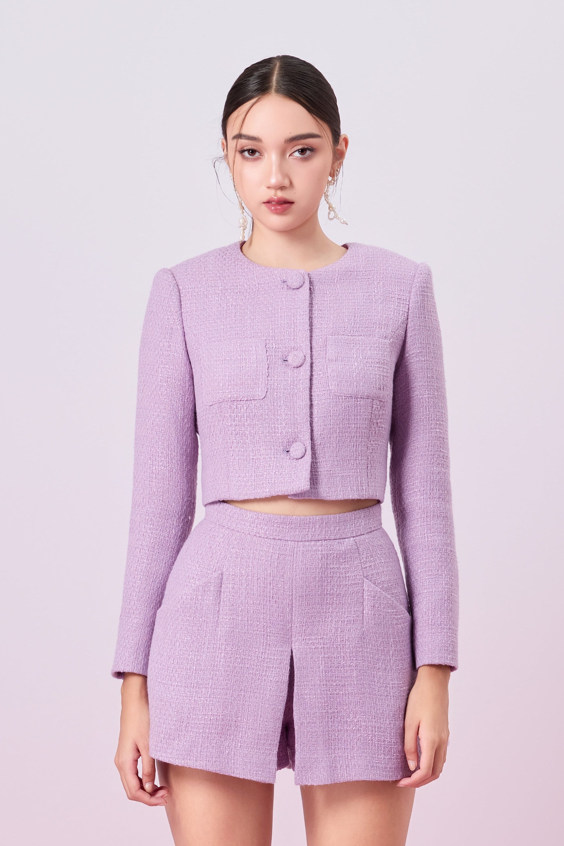 Gillianna Purple Tweed Jacket