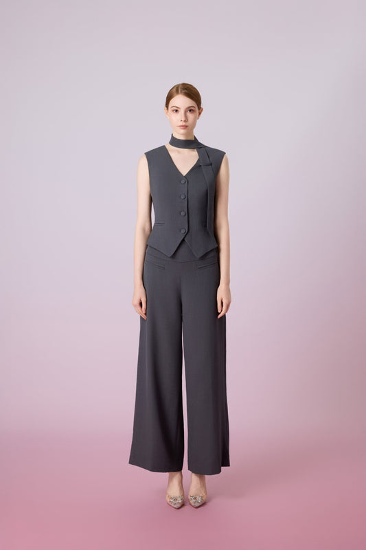 Janevra Dark Grey Adjustable Back Vest - Nimisski