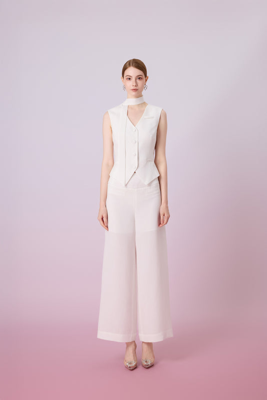 Janevra White Adjustable Back Vest