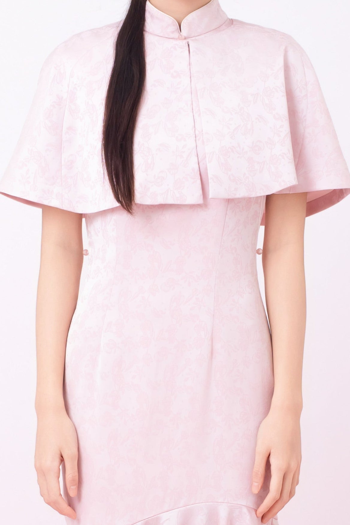 Kynlee Pink Jacquard Cape - Nimisski