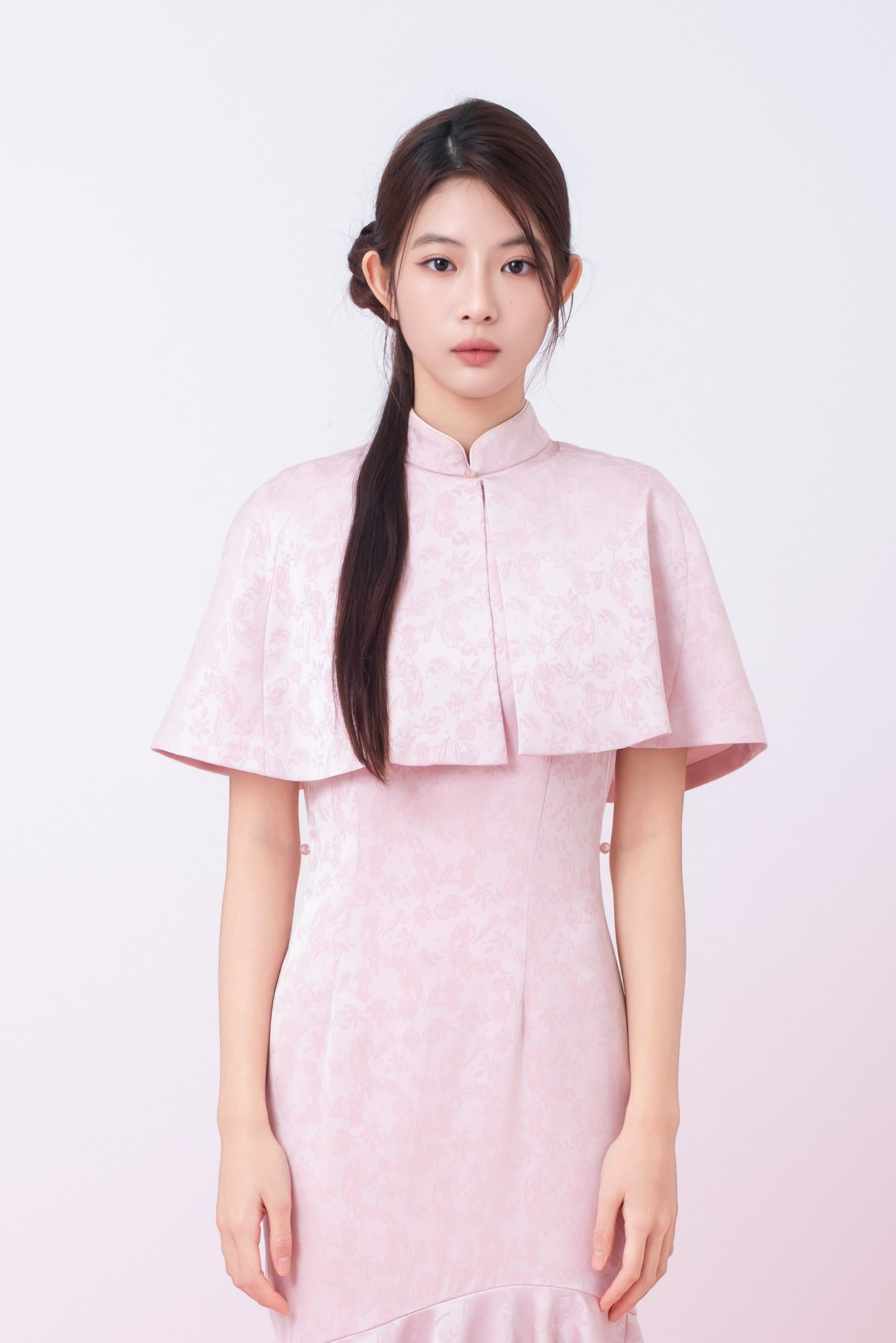 Kynlee Pink Jacquard Cape