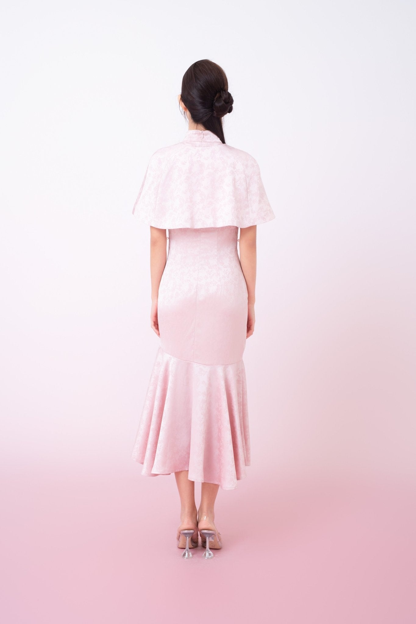 Kynlee Pink Jacquard Cape - Nimisski