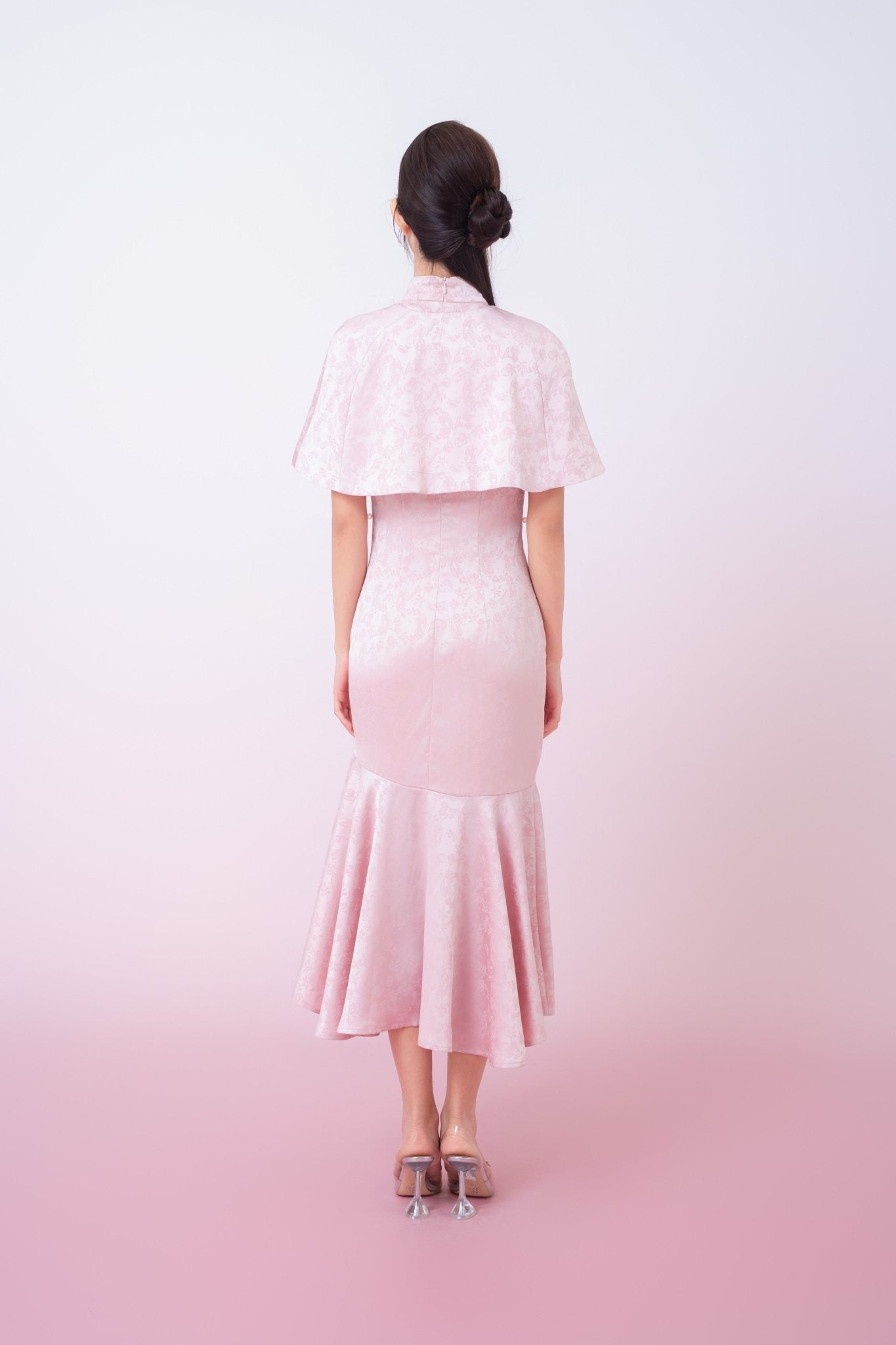 Kynlee Pink Jacquard Cape - Nimisski