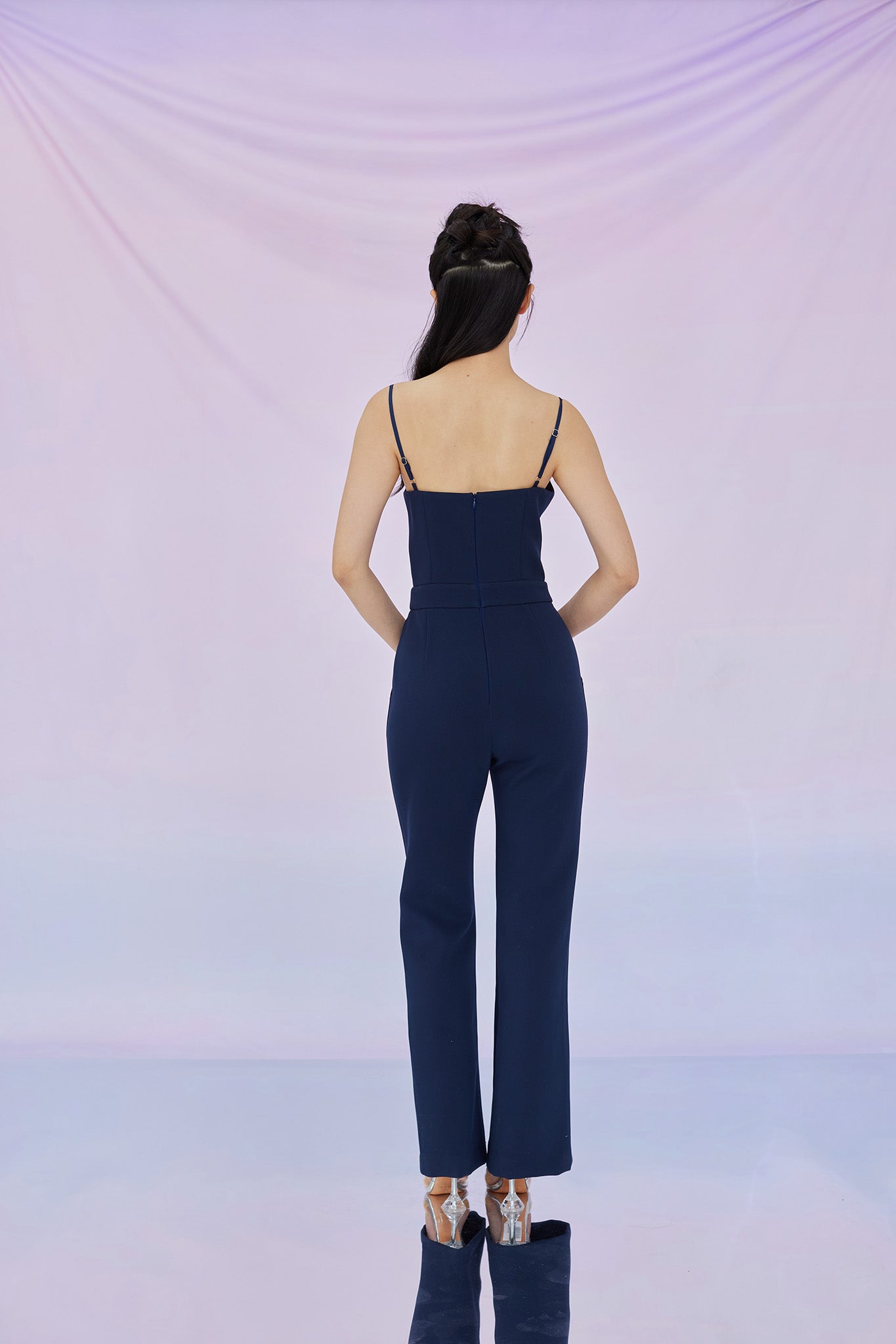 Gwenneth Navy Padded Jumpsuit