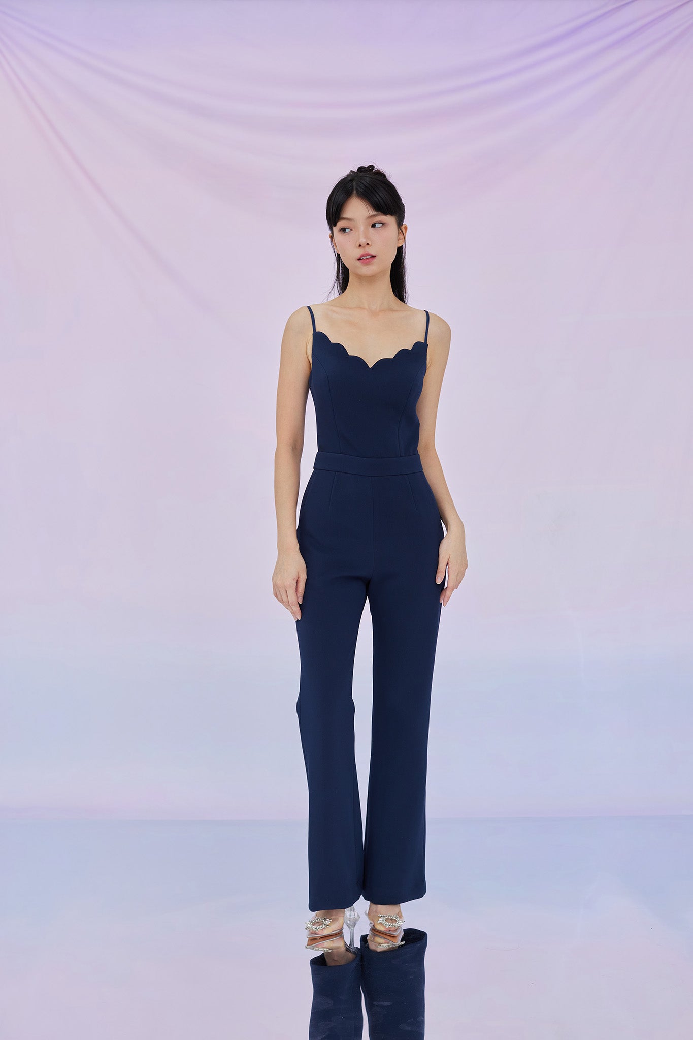 Gwenneth Navy Padded Jumpsuit