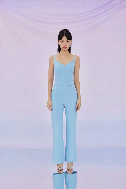 Gwenneth Blue Padded Jumpsuit
