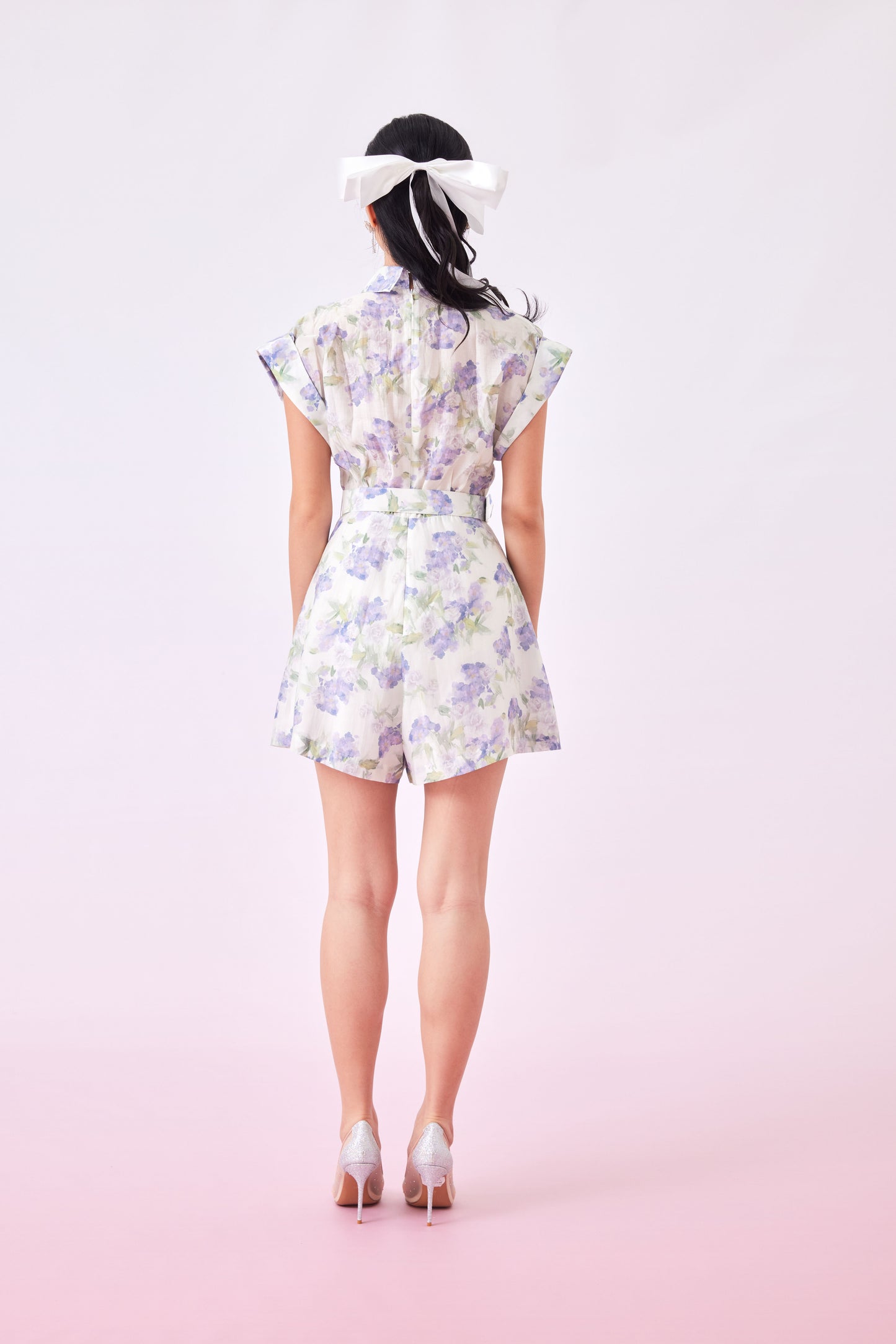 Gwyn Purple Floral Print Playsuit