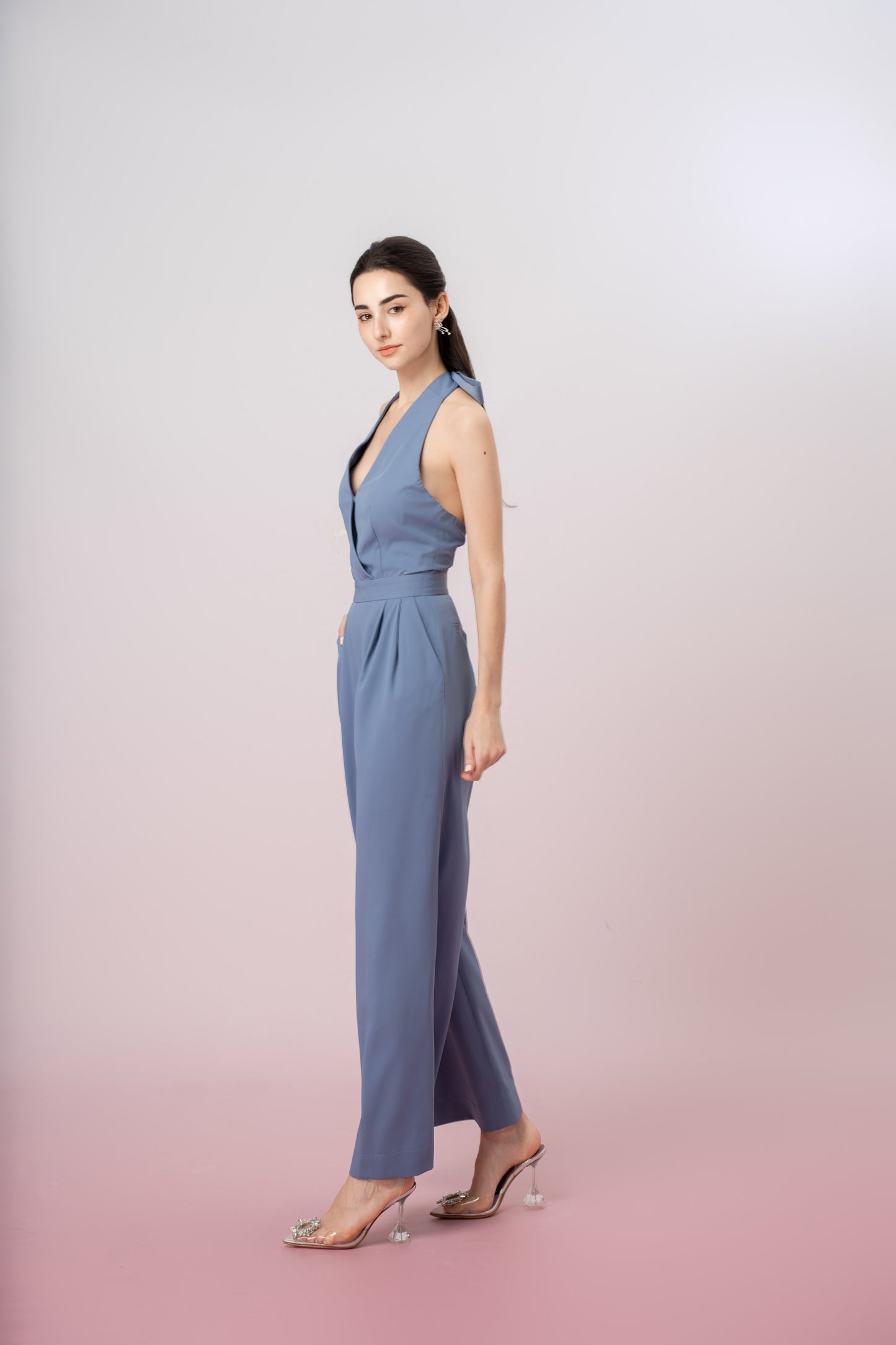 Gaudenzia Blue Halter Jumpsuit