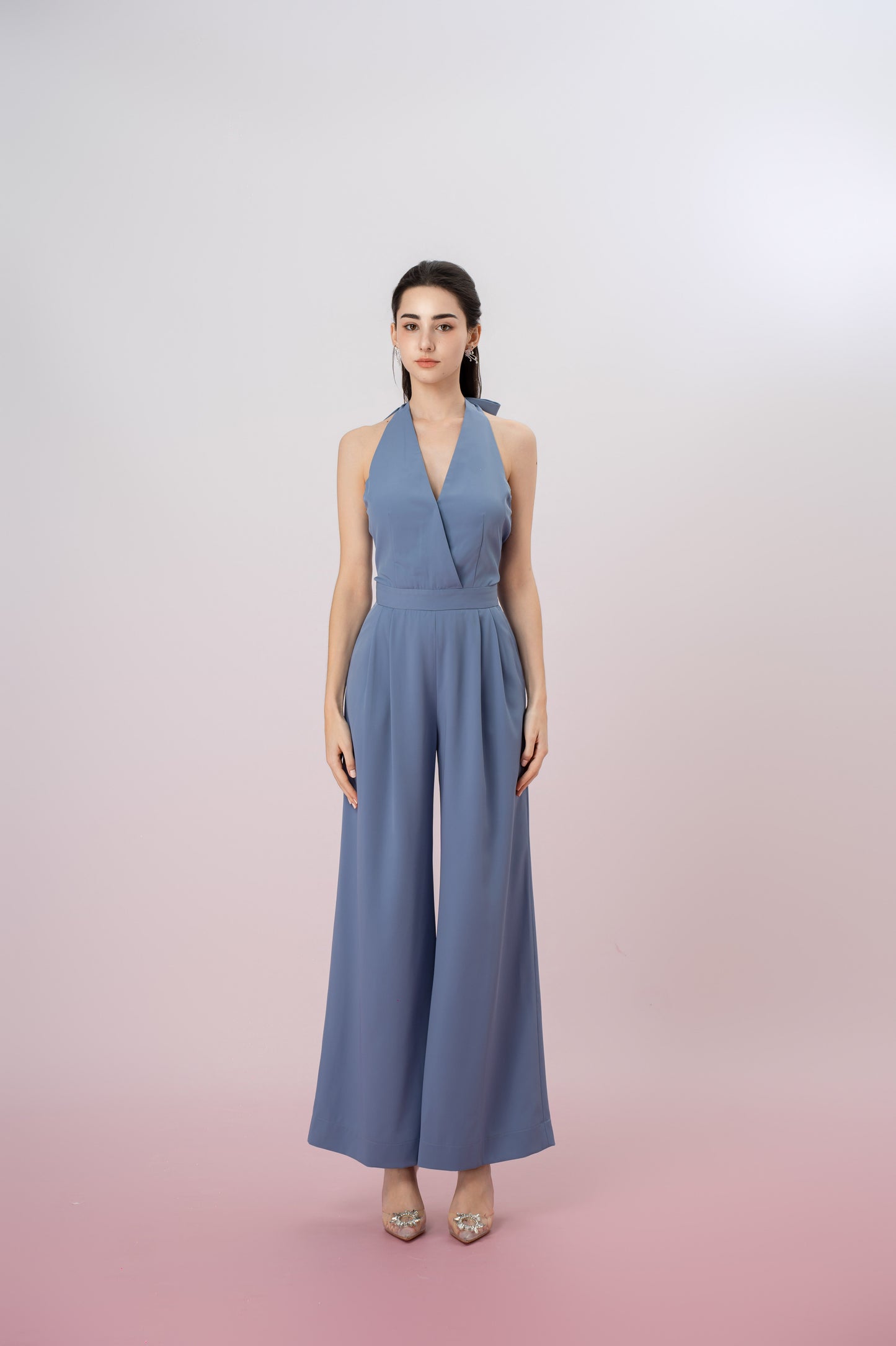 Gaudenzia Blue Halter Jumpsuit