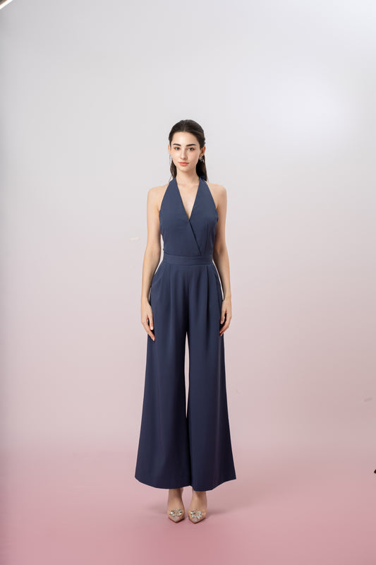 Gaudenzia Navy Halter Jumpsuit