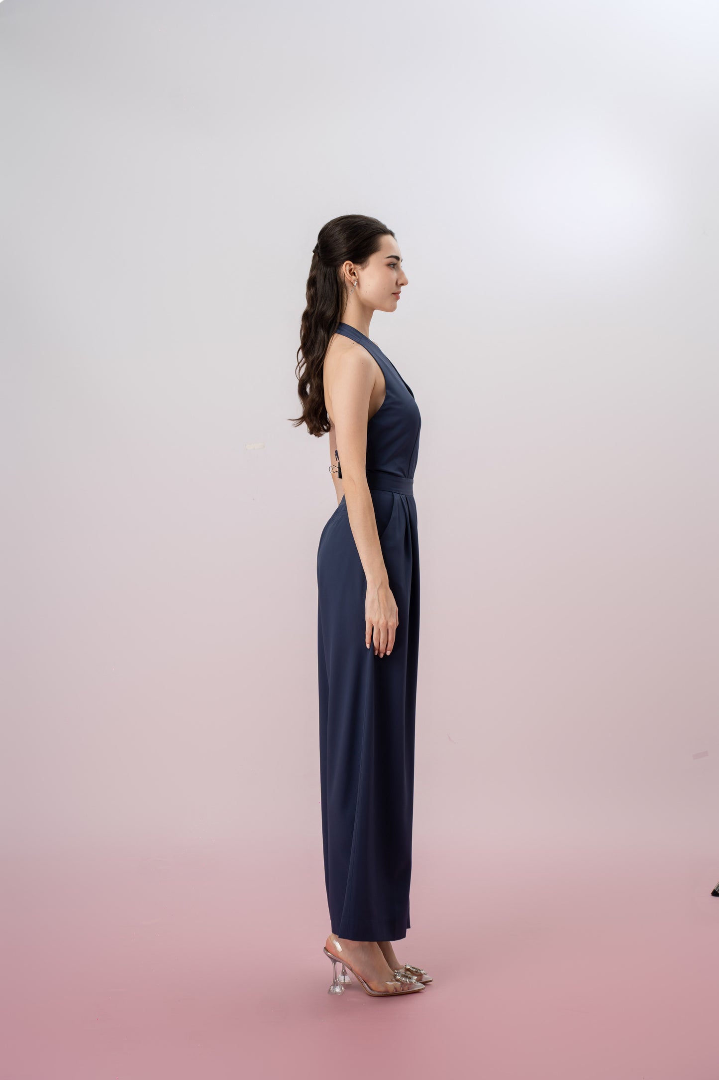 Gaudenzia Navy Halter Jumpsuit