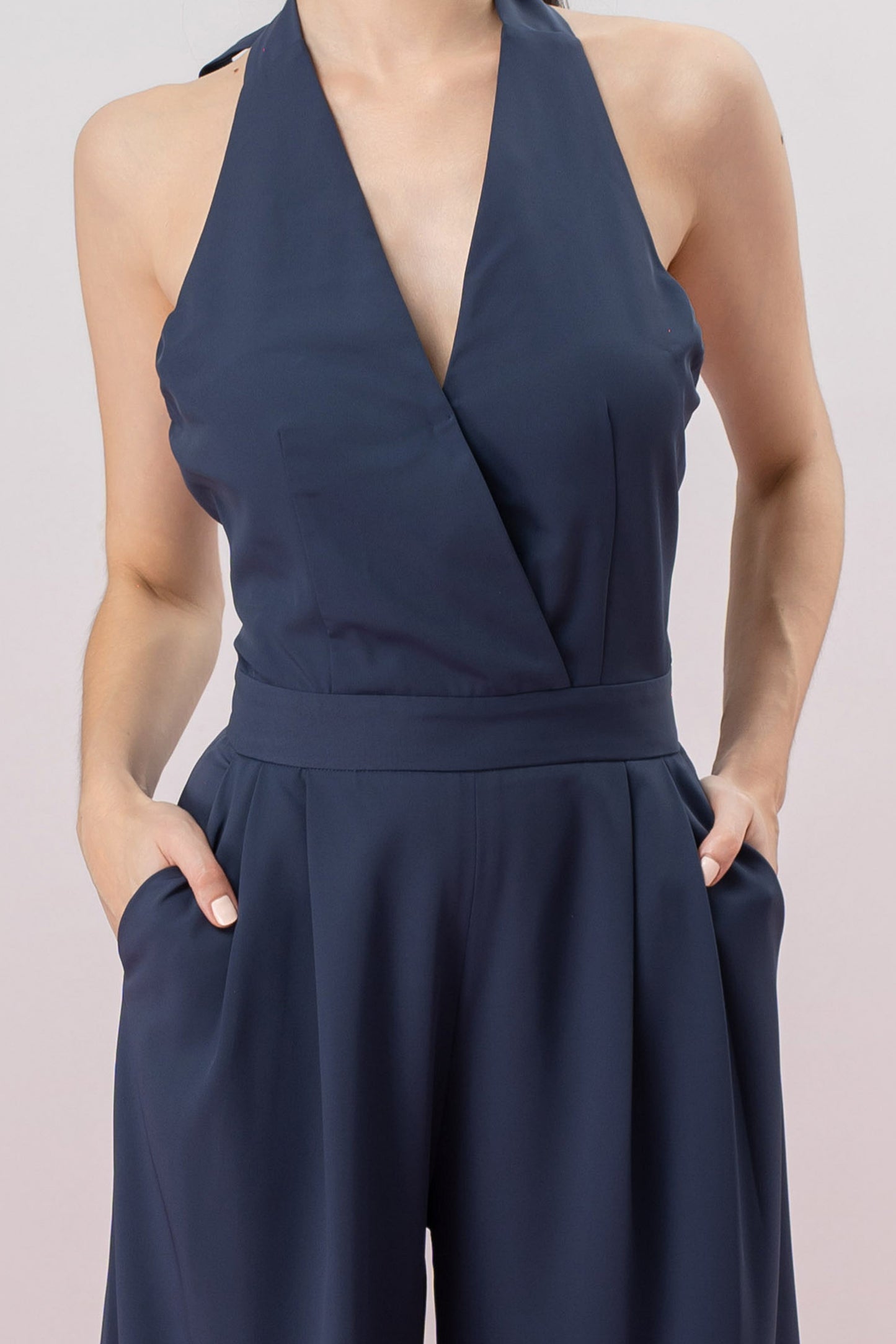 Gaudenzia Navy Halter Jumpsuit