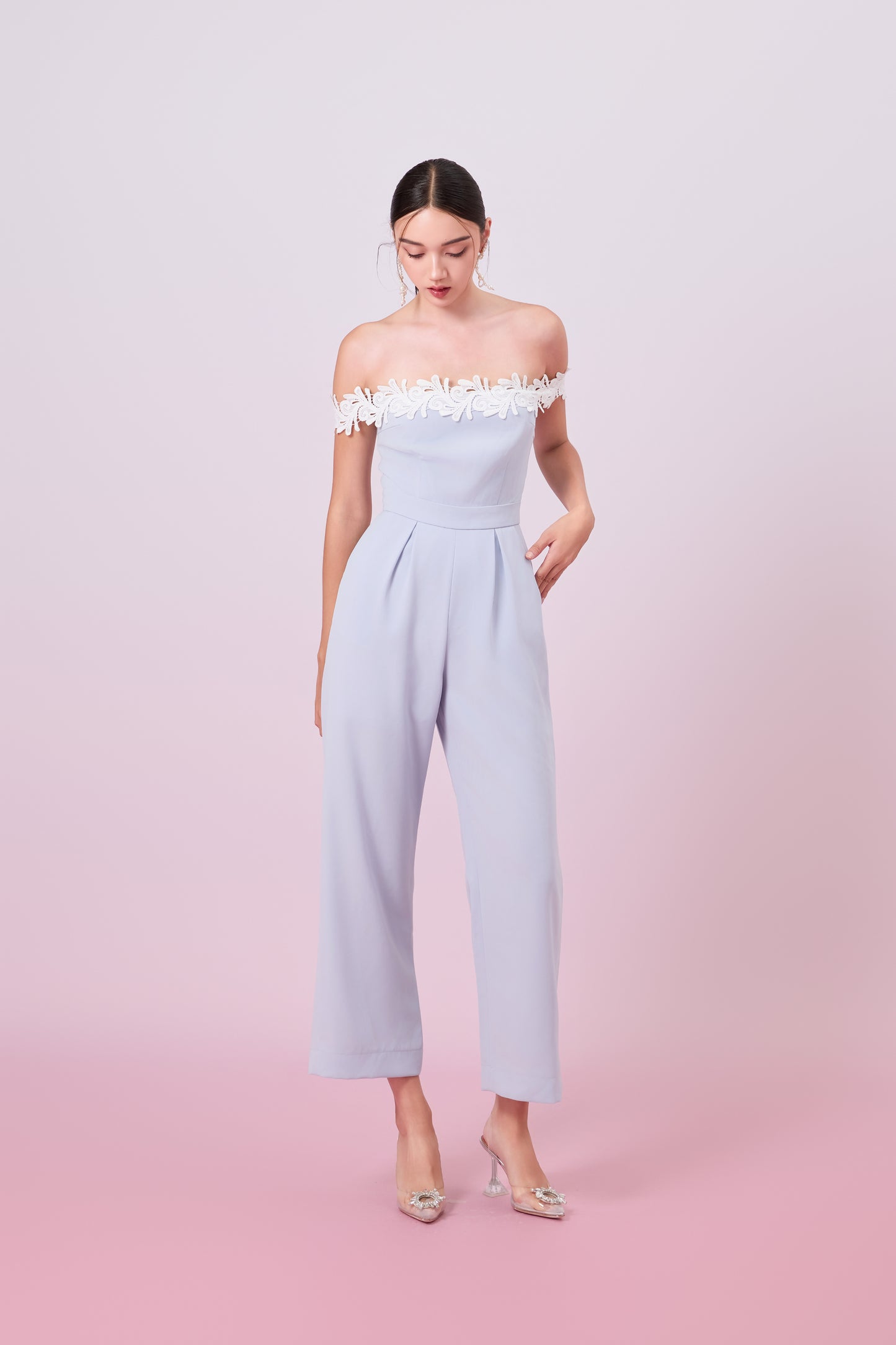Geertruide Lilac Off-Shoulder Jumpsuit
