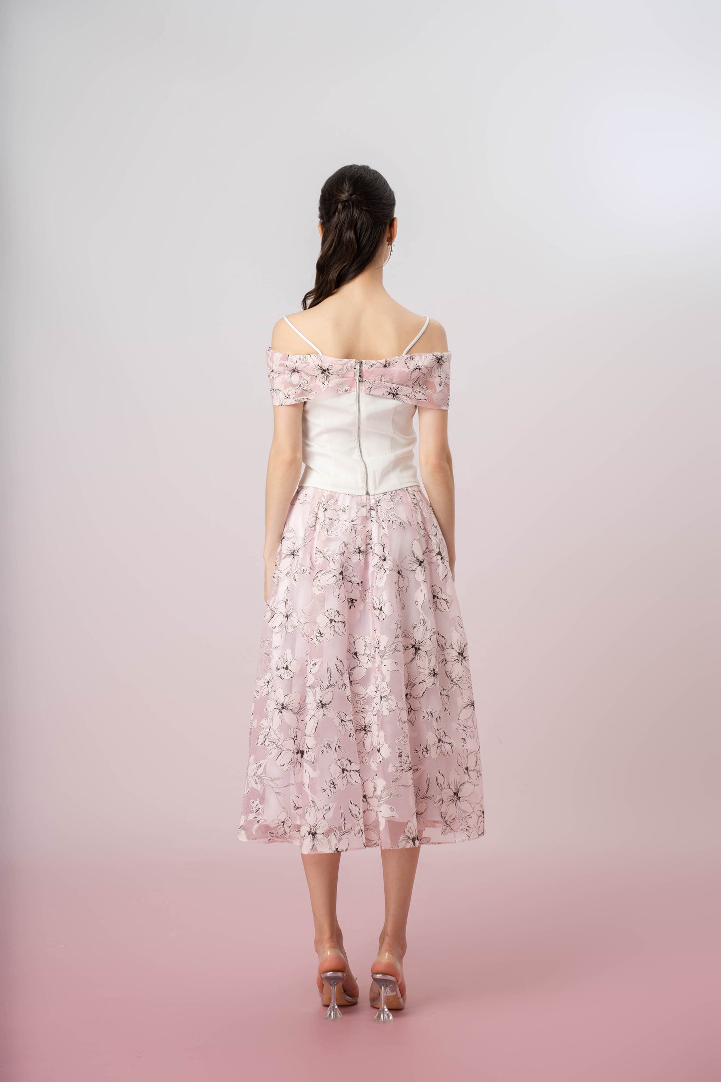 Grazia Pink Print A-Line Skirt