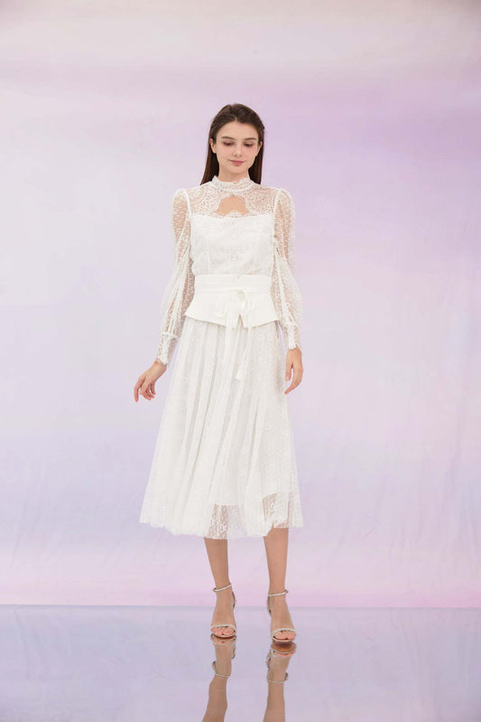 Ginnie White Lace Long Skirt