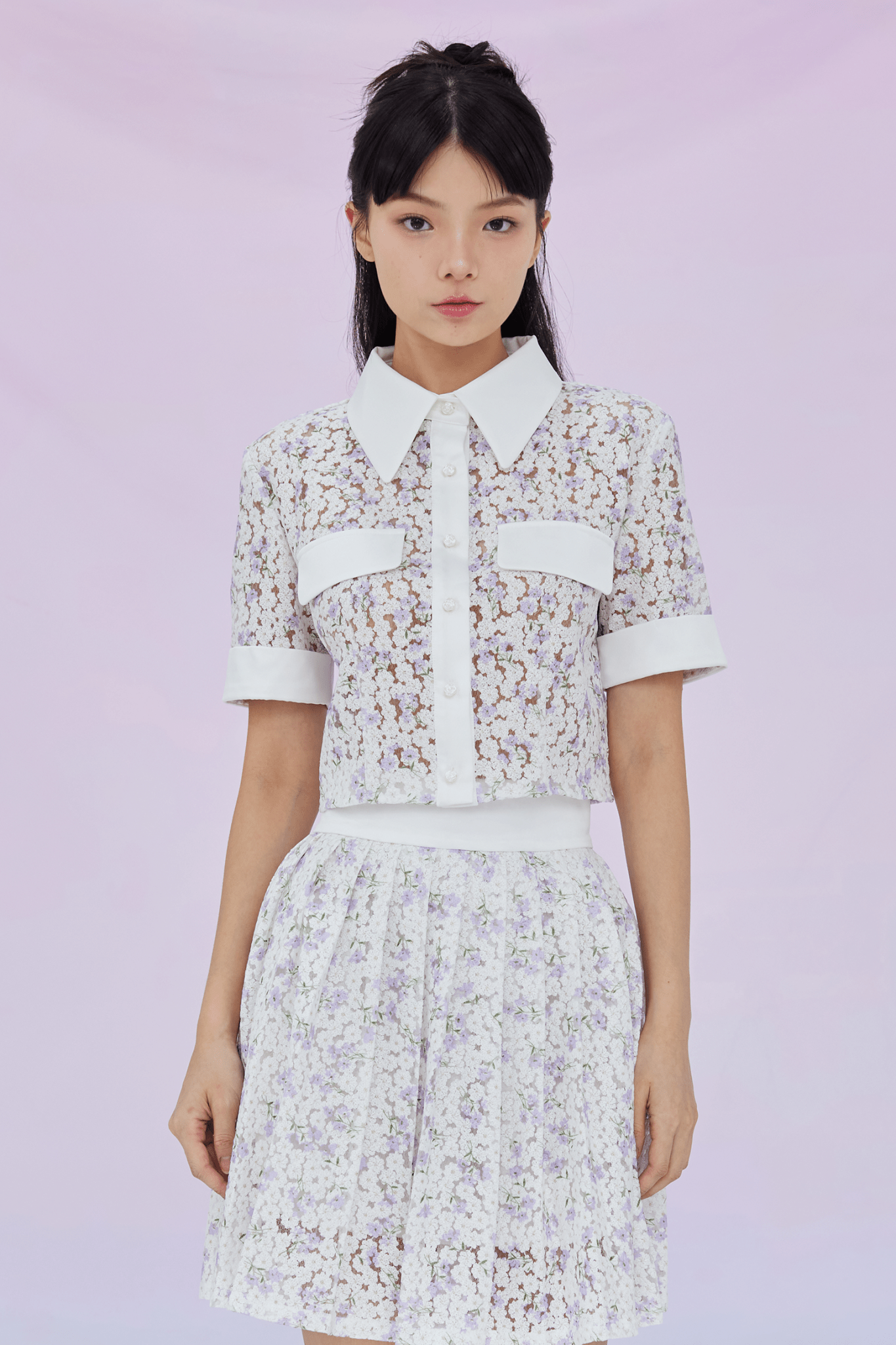 Geonna Lilac Floral Top - Nimisski
