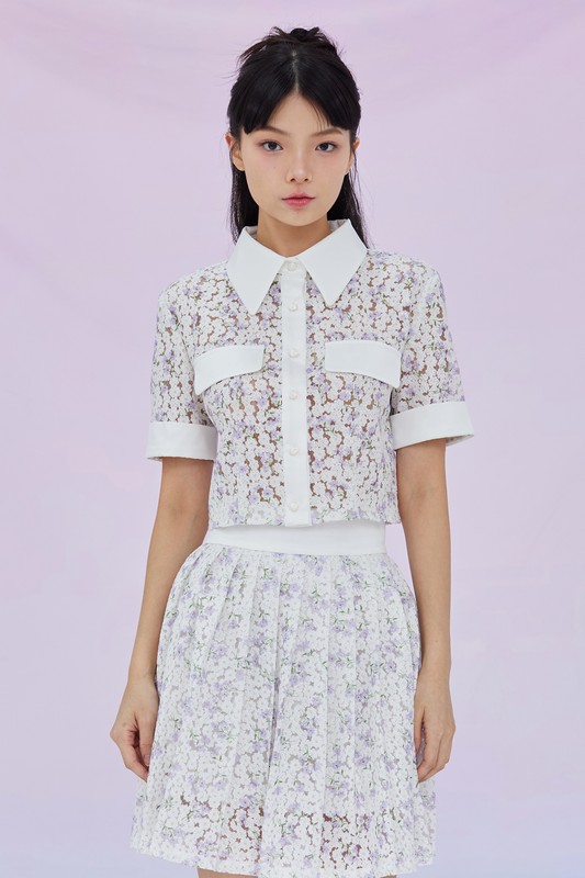 Geonna Lilac Floral Top