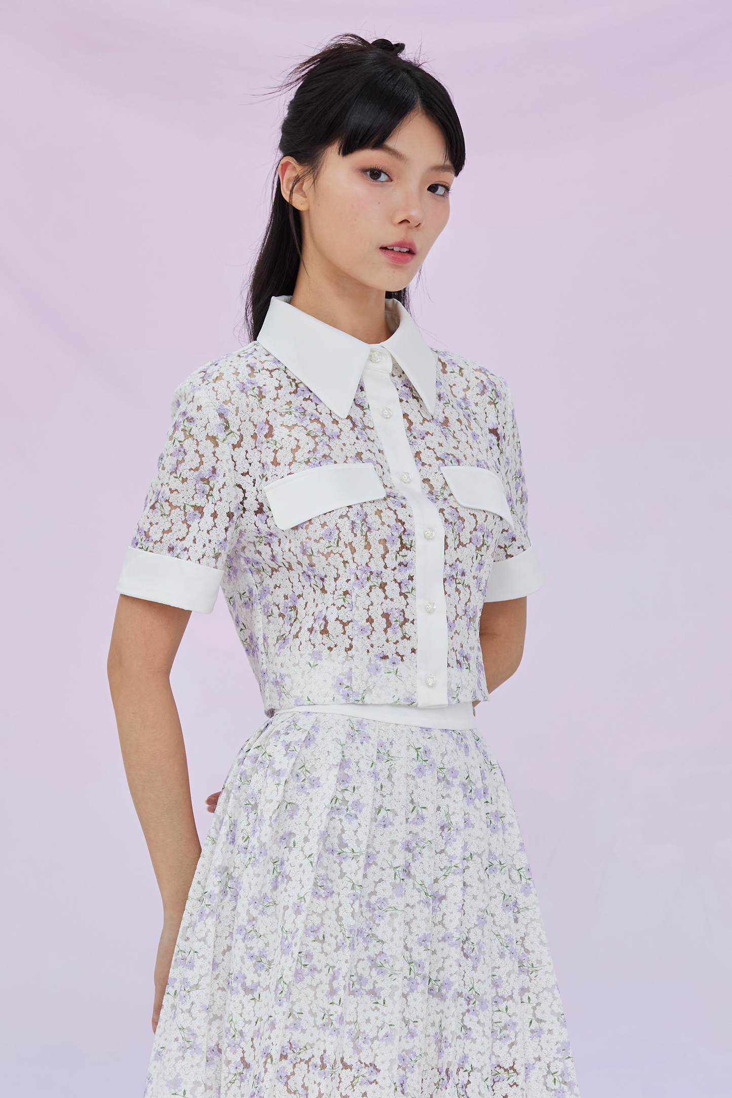 Geonna Lilac Floral Top