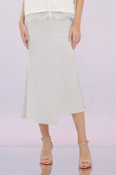 Gianessa Light Grey Midi Skirt