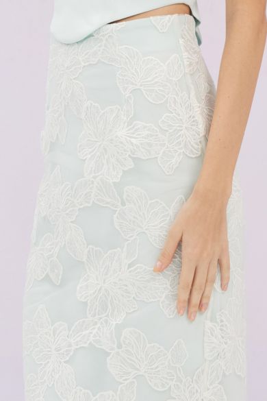 Ancelote Mint Lace Pencil Skirt