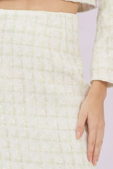 Gracielle Mint White Tweed Skirt