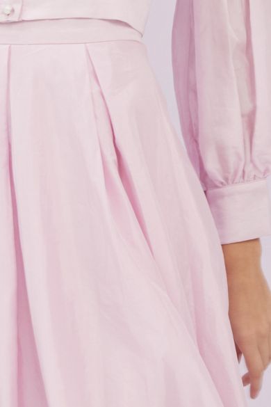 Gracia Pink Pleated A-Line Skirt