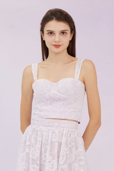 Fawne Purple Flower Lace Top - Nimisski