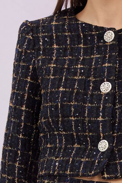 Gillianna Dark Blue Tweed Jacket