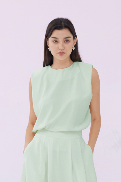 Elyssa Green Sleeveless Top