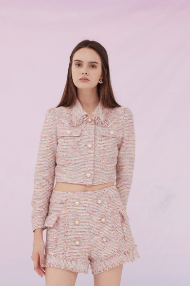 Gene Multi Pink Tweed Jacket - Nimisski