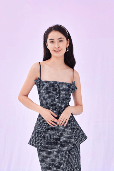 Gwenyth Black Tweed Top - Nimisski