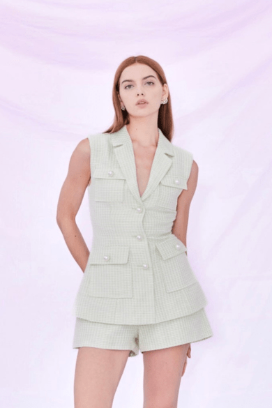 Darla Sleeveless Tweed Jacket - Nimisski
